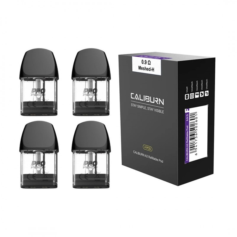 Uwell Caliburn A2 Kartuş 0.9Ω Mesh-H Yedek Pod 4 Adet