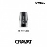 Uwell Cravat Kartuş 1.5ml 1.2Ω, Şeffaf Siyah Yedek Coil