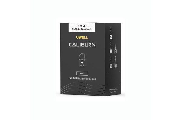 Uwell Caliburn A3 Kartuş 1.0Ω FeCrAl Meshed Pod 4 Adet Siyah Kutu