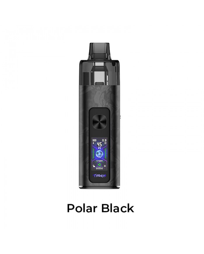 Uwell Typhos Pod Kit Polar Black, ayarlanabilir watt ekranlı elektronik sigara